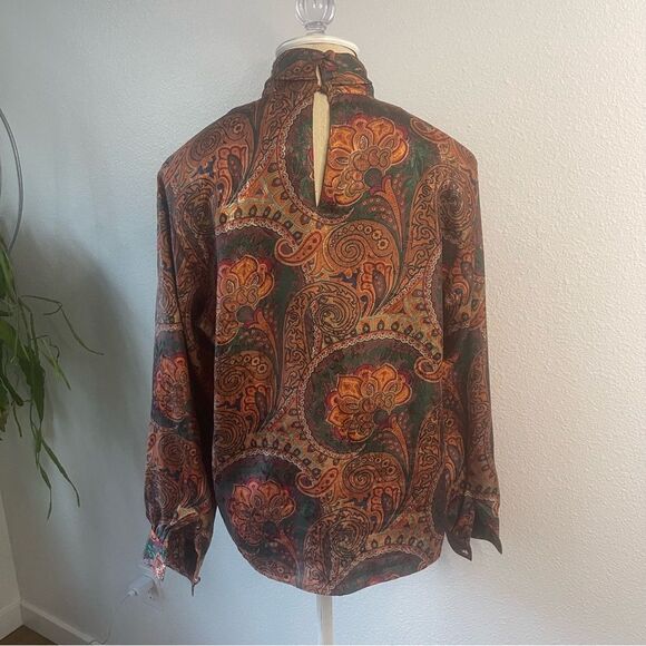 Vintage Westbound Size 12 Paisley Psychedelic Print 80’s Long Sleeve Blouse - Picture 12 of 12